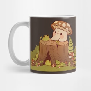 Mushroom and frogs meeting Mug